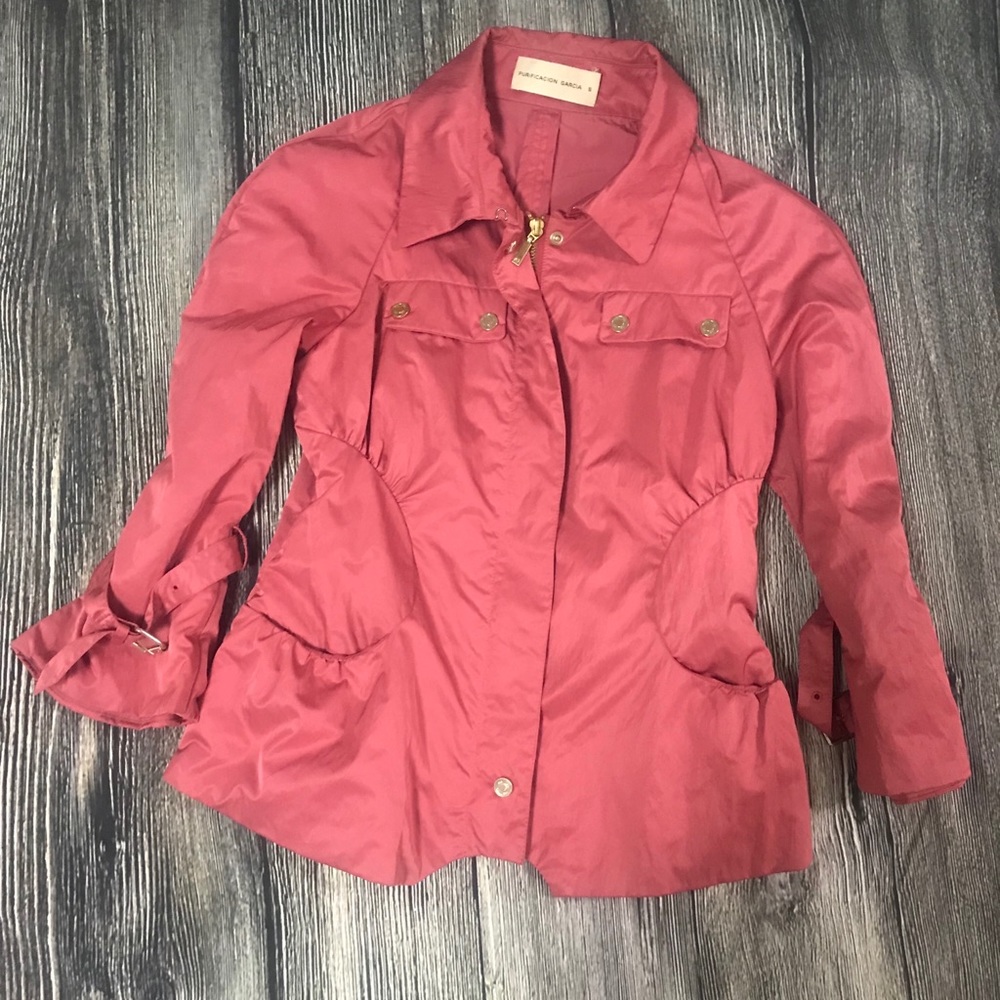 Purificacion Garcia dark peach jacket